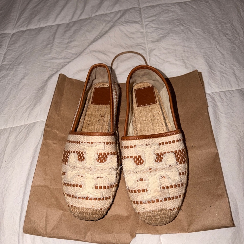 Tory Burch Women's Cream and Brown Espadrilles